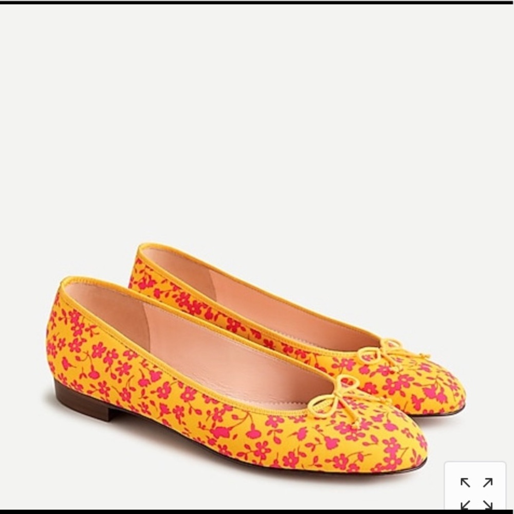 J. Crew Kiki Ballet Flats in Neon‎ Tossed Bouquet